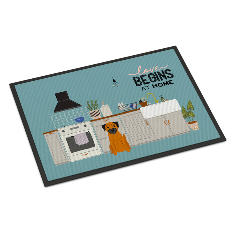Tapis d'entrée antidérapant Guerriero, Border Terrier, L 18 po x L 27 po