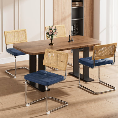 Chaises de salle à manger ergonomiques en cuir de style Mid-Century pour la salle à manger et la cuisine