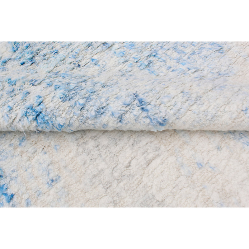 0ZARTZN37GYBL Wool Abstract Area Rug in Blue, Rectangle 10' x 14'
