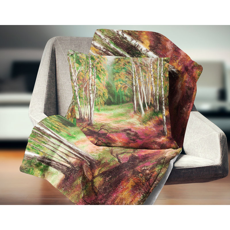 Coussin paysage paysage d'automne, 16 po x 1 po, Carré