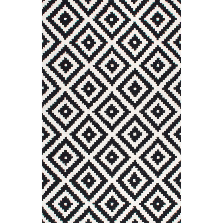 Drubin Geometric Wool Hand Woven Area Rug