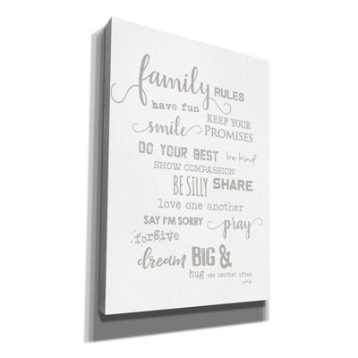 'Family Rules' by Marla Rae, Canvas Wall Art
