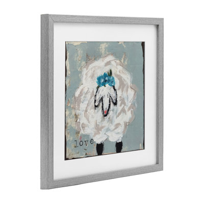 «Love Is Kind Sheep», reproduction sous verre encadrée, design par Cassandra Cushman