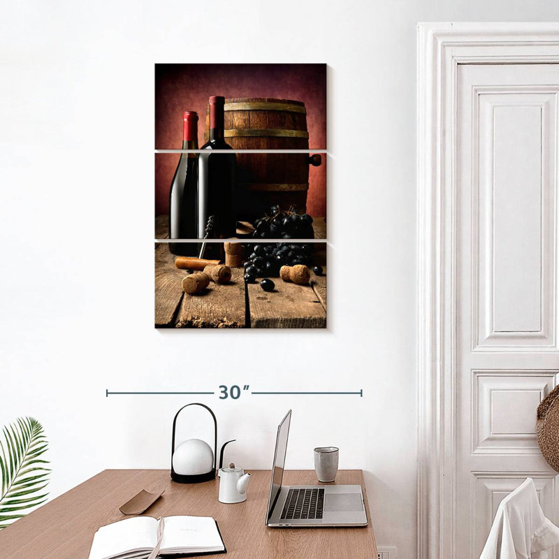 Dark Wine Bottles, 32" H x 20" W