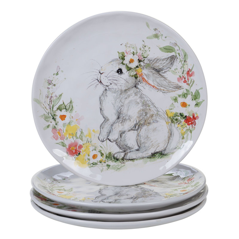 Ensemble de 4 assiettes à lapin certifié International Sweet Bunny