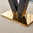 Modern Rectangular Tempered Glass Dining Table with V-Shaped Pedestal and Metal Base