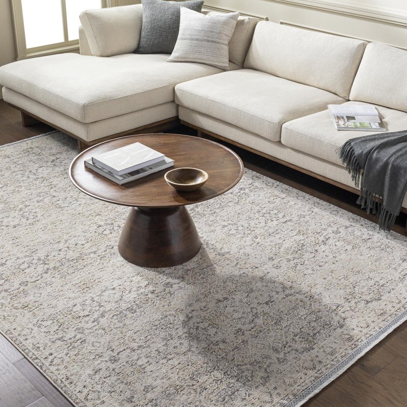 Tapis oriental en polyester tissé à la machine Mahe, Rectangle 6 pi 7 po x 9 pi 6 po