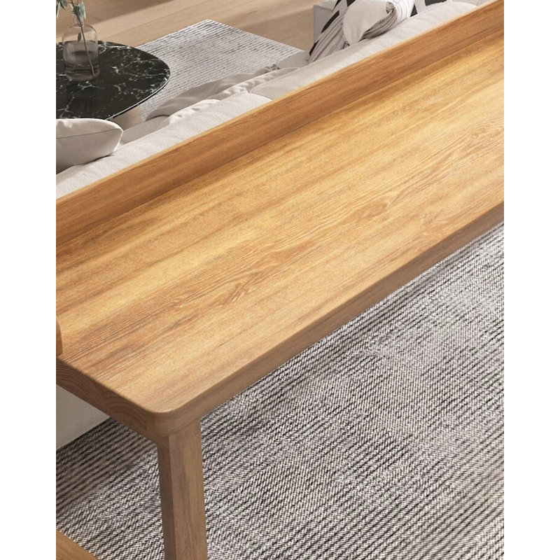 Bureau entièrement en bois massif, H 31,5 po x l 86,61 po x P 23,62 po