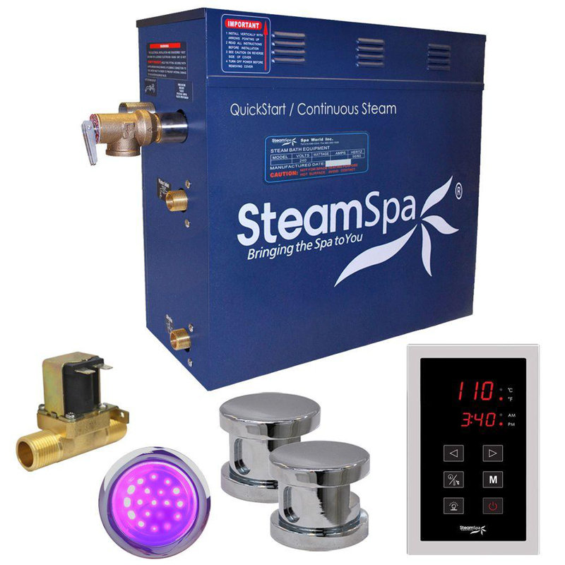 Indulgence Steam Generator Package, Polished Chrome