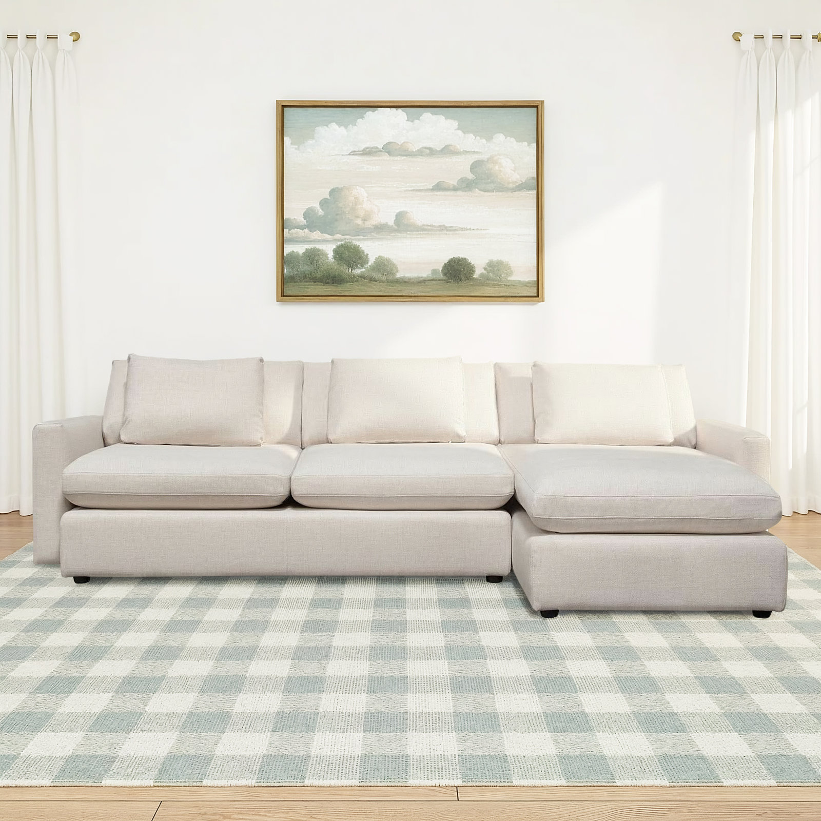 Desma Upholstered Reversible Down Filled L-Sectional