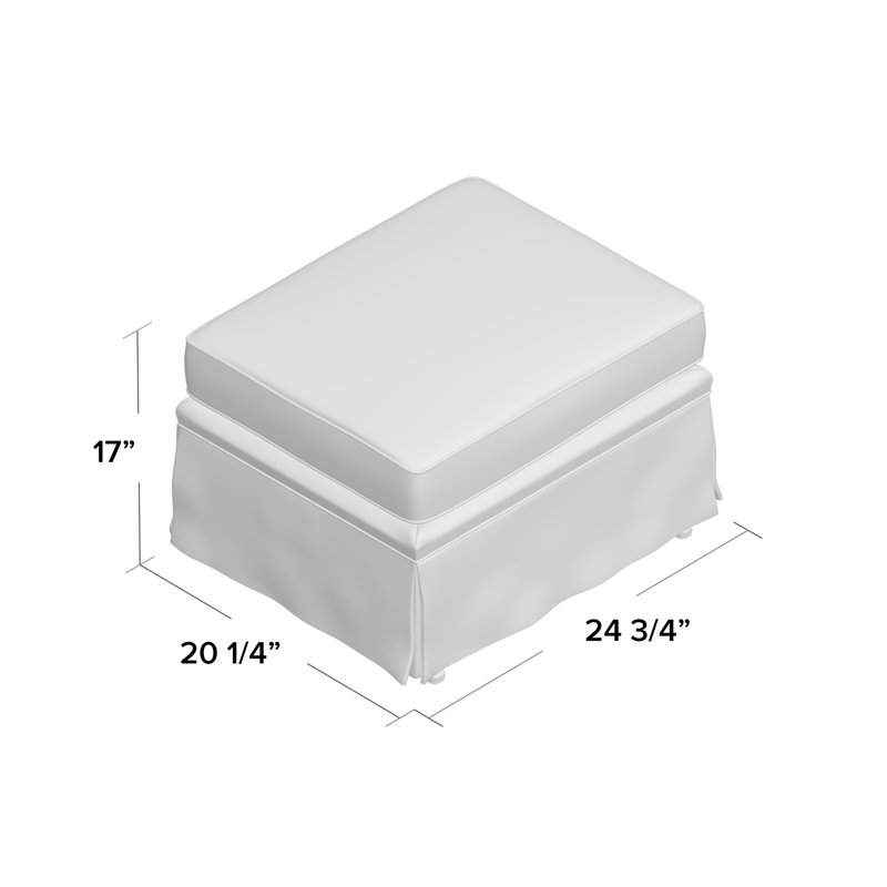 Natasha Rectangle Standard Ottoman, Marble Grey Performance