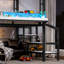 Loft Bed With Storage Stairs, Shelves, And Built-In Wardrobe, Metal Frame With USB Ports And LED Lights, Noise-Reduced Design-1219649629-1219649630