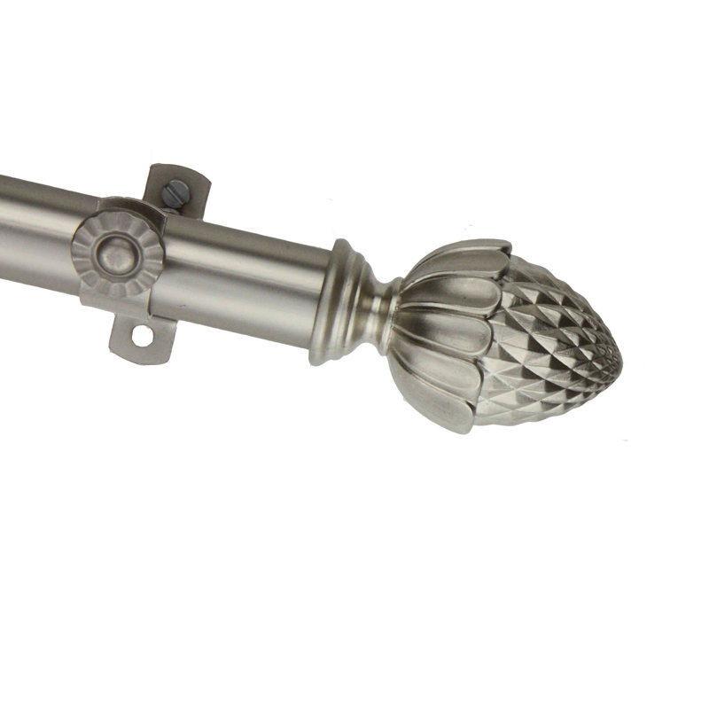 Tringle à rideaux simple réglable 0,81 po Allyssa, Nickel satiné, 28 po à 48 po (chaque côté)