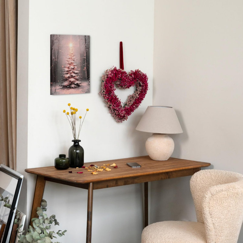 «Winter Forest Xmas Tree», art mural sur toile sans cadre 16 po x 20 po