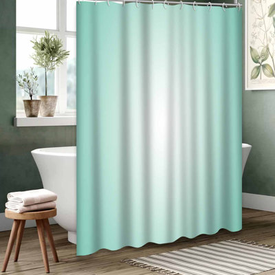 Rideau de douche vert imperméable, rideaux de douche pour la salle de bain avec 12 crochets