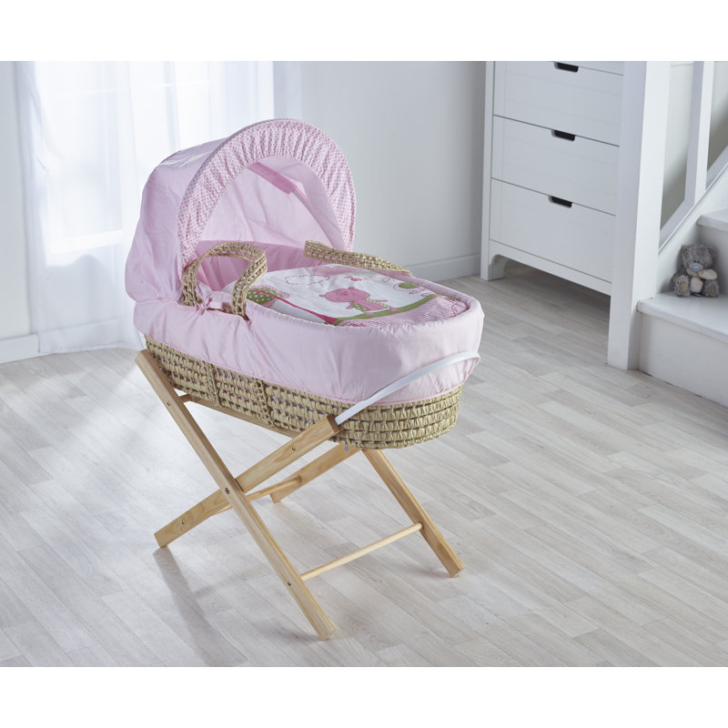 Moses Basket With Stand with Bedding with Mattress