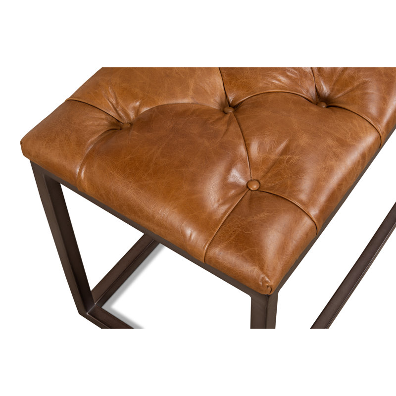 Mobley Genuine Leather Upholstered Bench