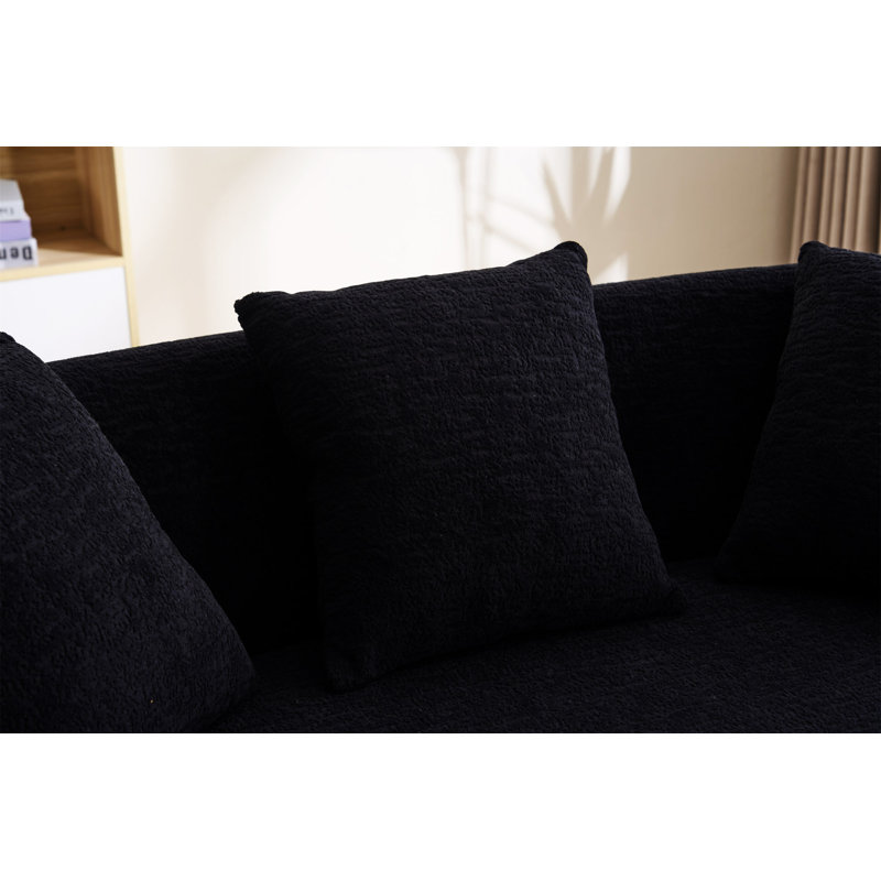 Causeuse de canapé Boneless LY-049S Curved Modern, Noir