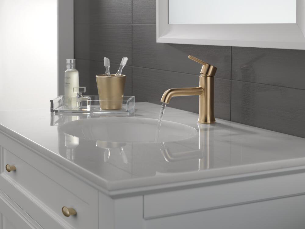 Trinsic Single-Handle Bathroom Faucet with Drain, Brilliance Champagne Bronze