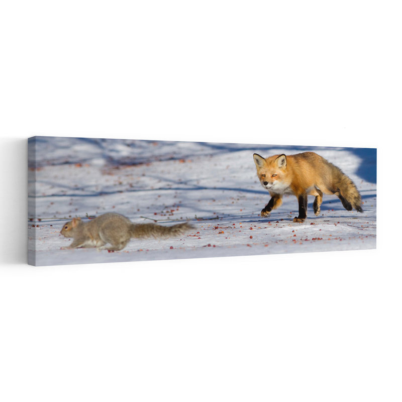 Winter Fox Hunt by Mircea Costina - Wrapped Canvas Panoramic Print, 50.8 cm H x 152.4 cm W
