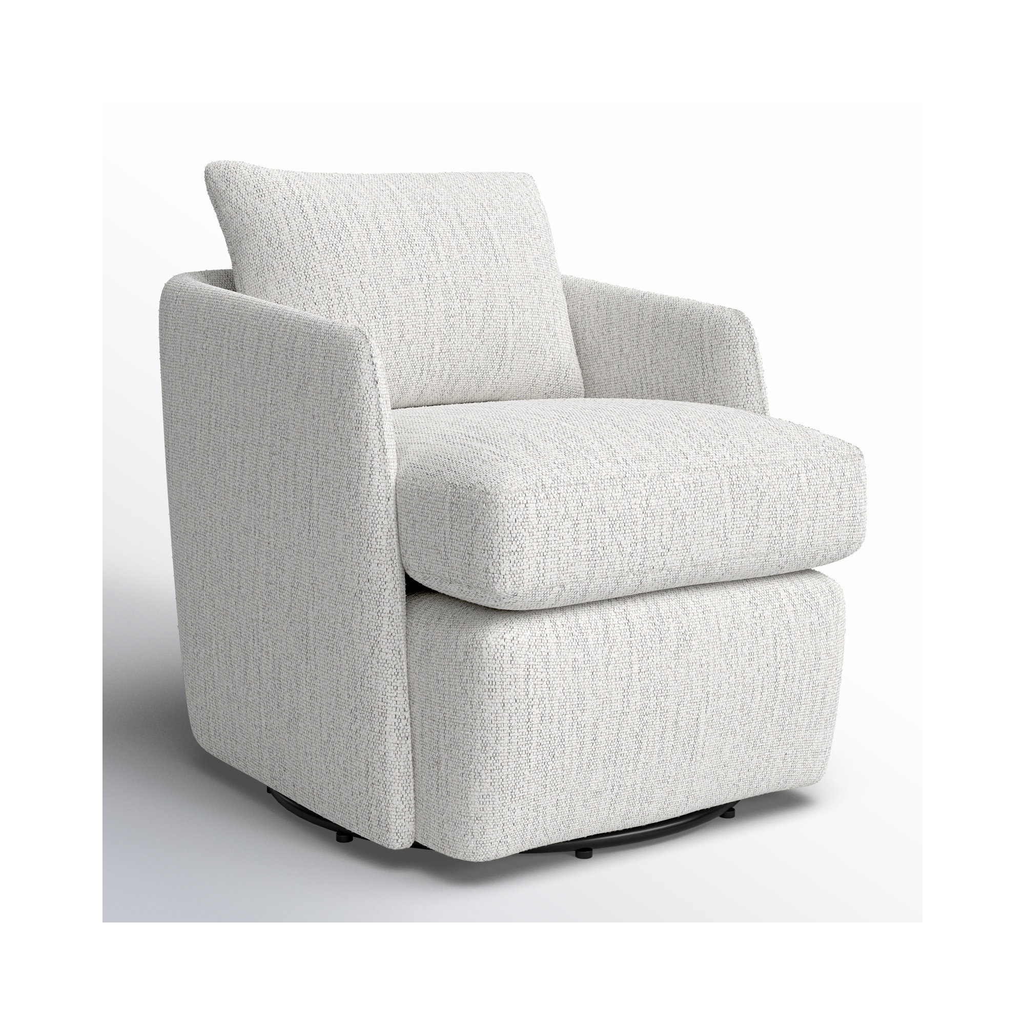 Upholstered Swivel Barrel Chair, Merino Cotton