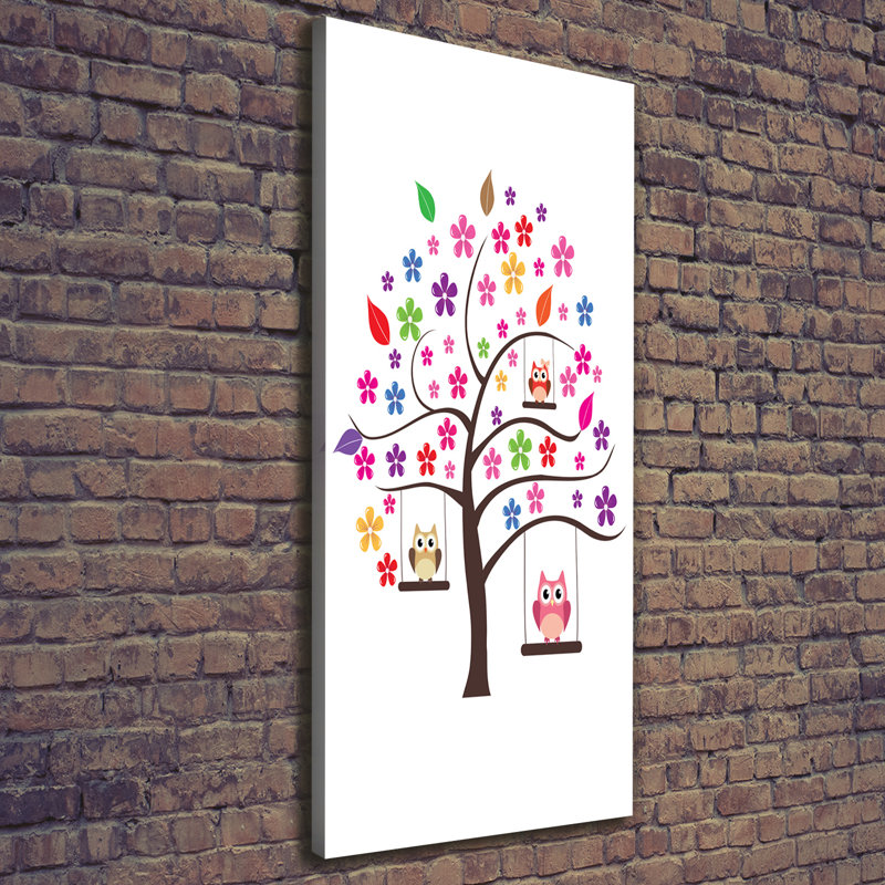 Owls On Swings - Wrapped Canvas Print