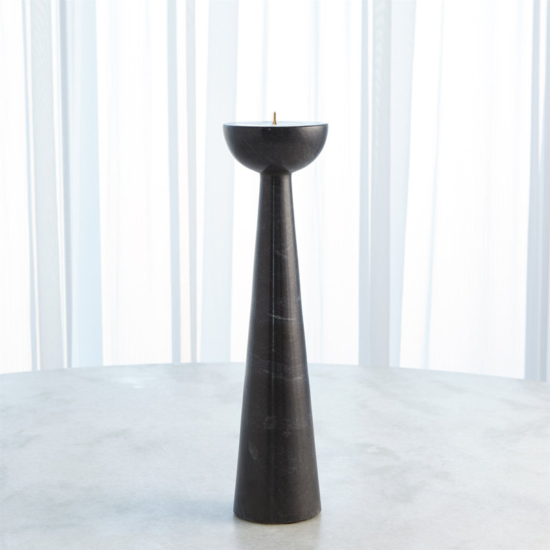 Round Top Candle Stand, Black, 17" H x 4.5" W x 4.5" D