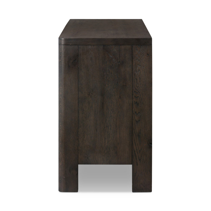 Noeline 6 Drawer Dresser-Worn Oak, Smoked Black Oak