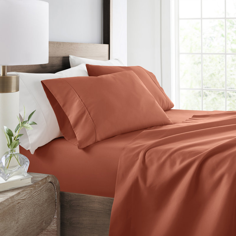 Ensemble de draps 4 pièces Ultra Soft, Ensemble de draps pour lit double avec 2 taies d'o, Clay