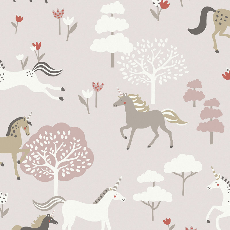 Sophie Allport Forest Ponies Witham Wallpaper, Pink