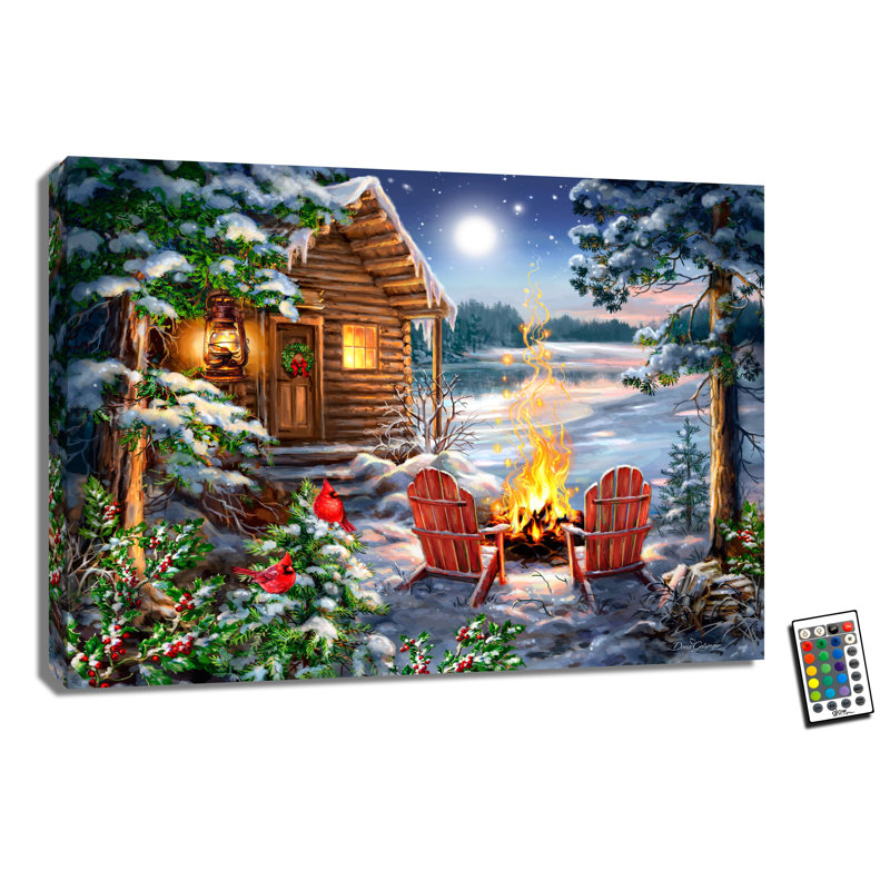 Christmas at the Lake 18x24 Fully Illuminated ColorChange LED Print