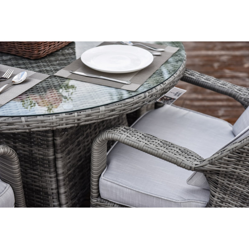 Chaise de patio avec coussins Moira, Gris / Gris