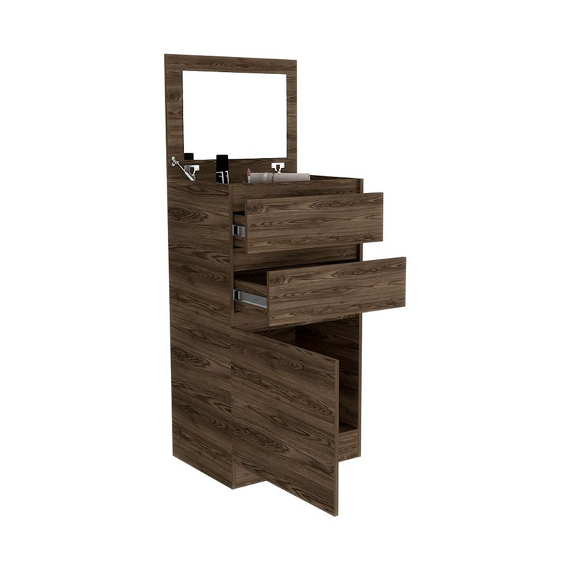 Commode avec tiroirs et armoire, Brun