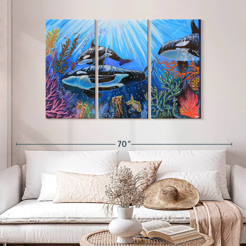 Brampt Killer Whales, 32" H x 50" W