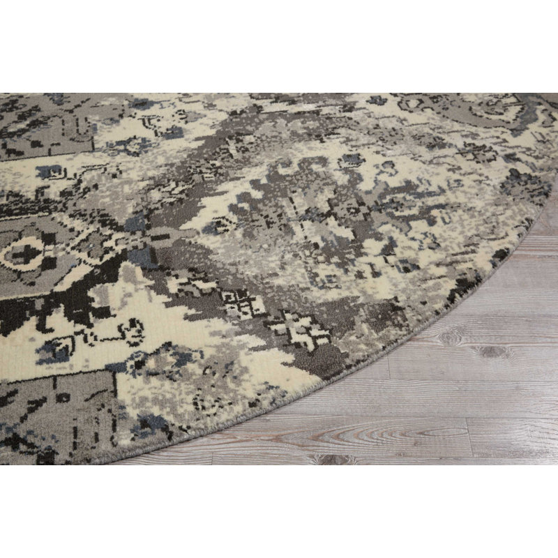 Idaville Abstract Indoor Rug, Round 8'