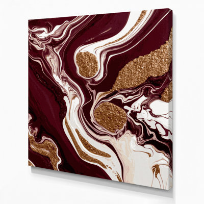 Abstrait art fluide sur toile rouge 81