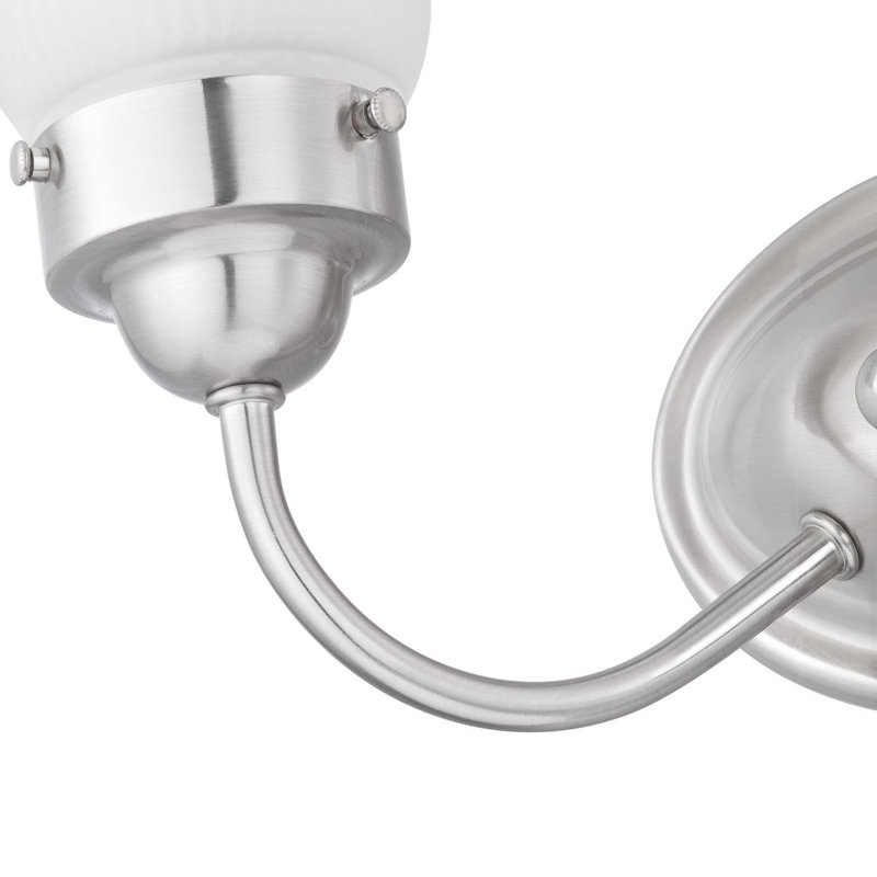 Éclairage de salle de bain à intensité variable 2 lumières Searfoss, Nickel brossé
