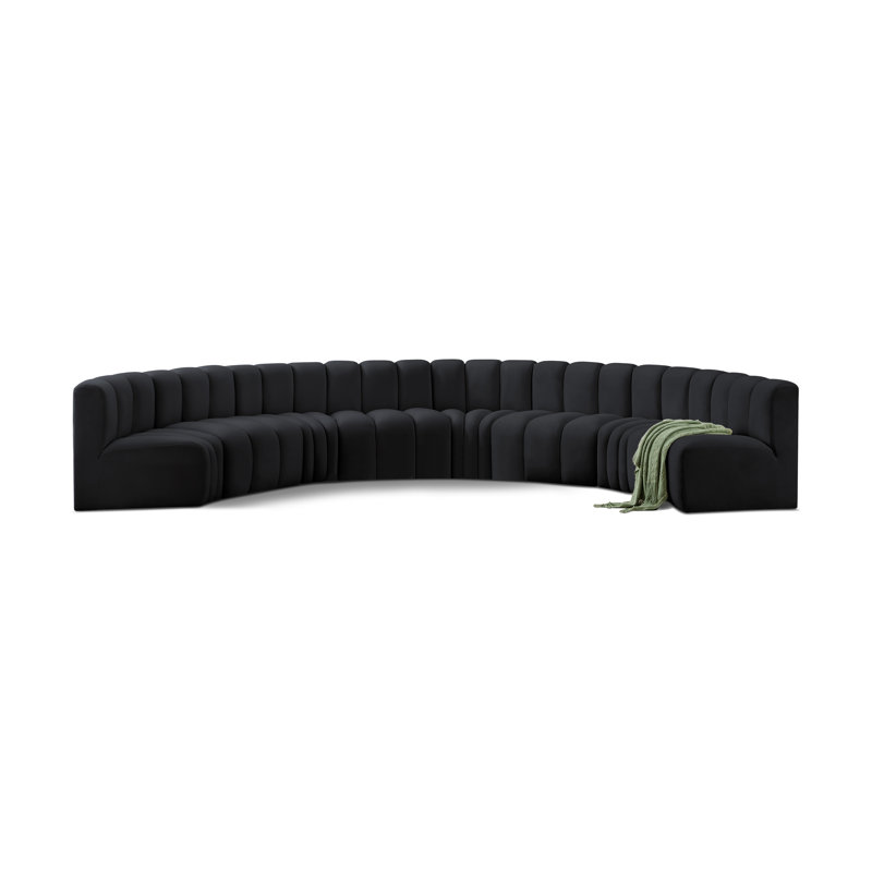 Canapé et chaise rembourrés Hormachea, Velours noir