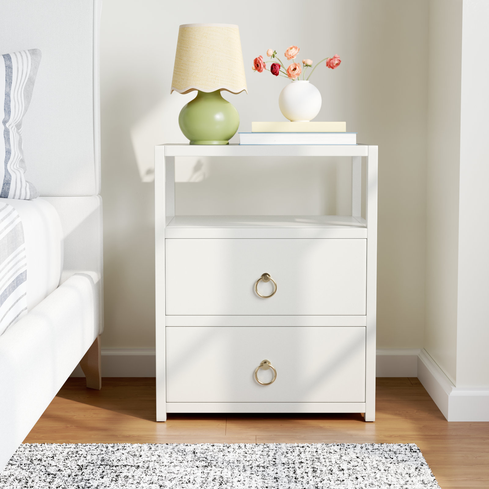 Elin 2 - Drawer Nightstand, White