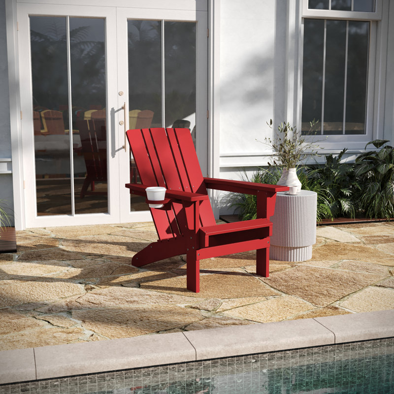 Collis Outdoor Adirondack Chair, Red