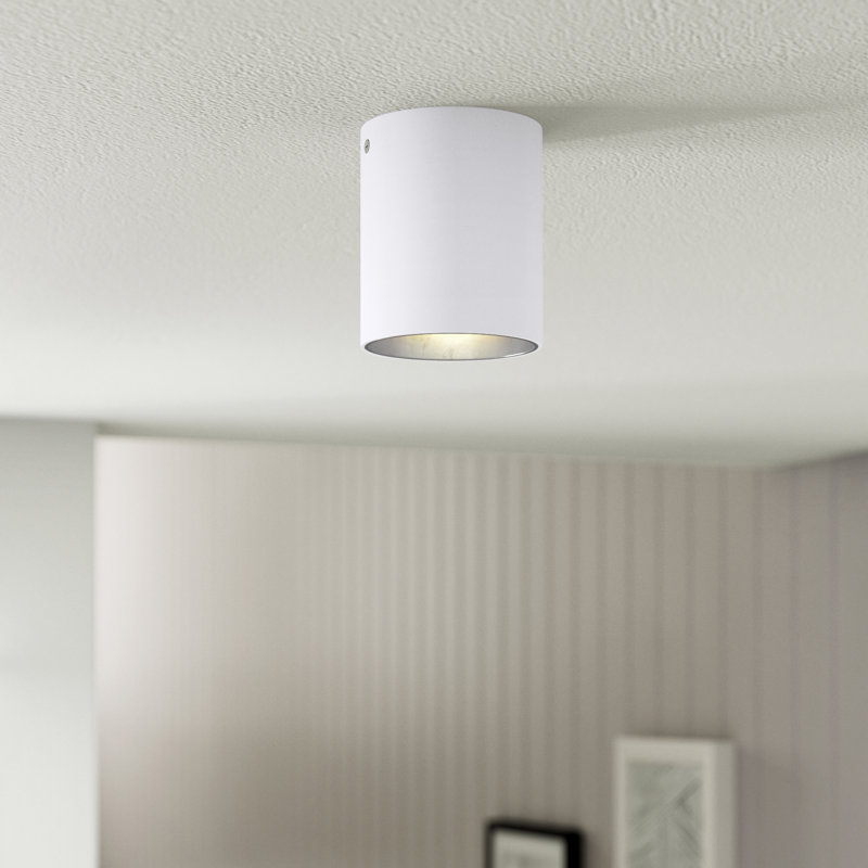 Anabel LED Flush Mount, White/Silver