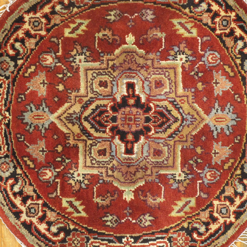 Wool Oriental Area Rug in Rust