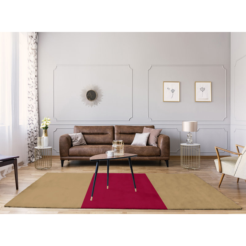 Tapis de zone rouge/doré, Rectangle 8 pi x 10 pi