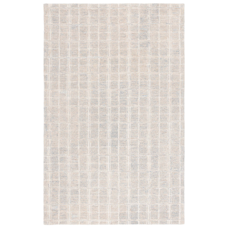 Anatol Hand Tufted Wool/Cotton Geometric Rug in Natural/Beige, Rectangle 8' x 10'