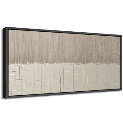 Minimalist Neutral Vertical Line Abstract Modern Wall Decor Extra Large Pictures Framed Canvas Print Wall Art