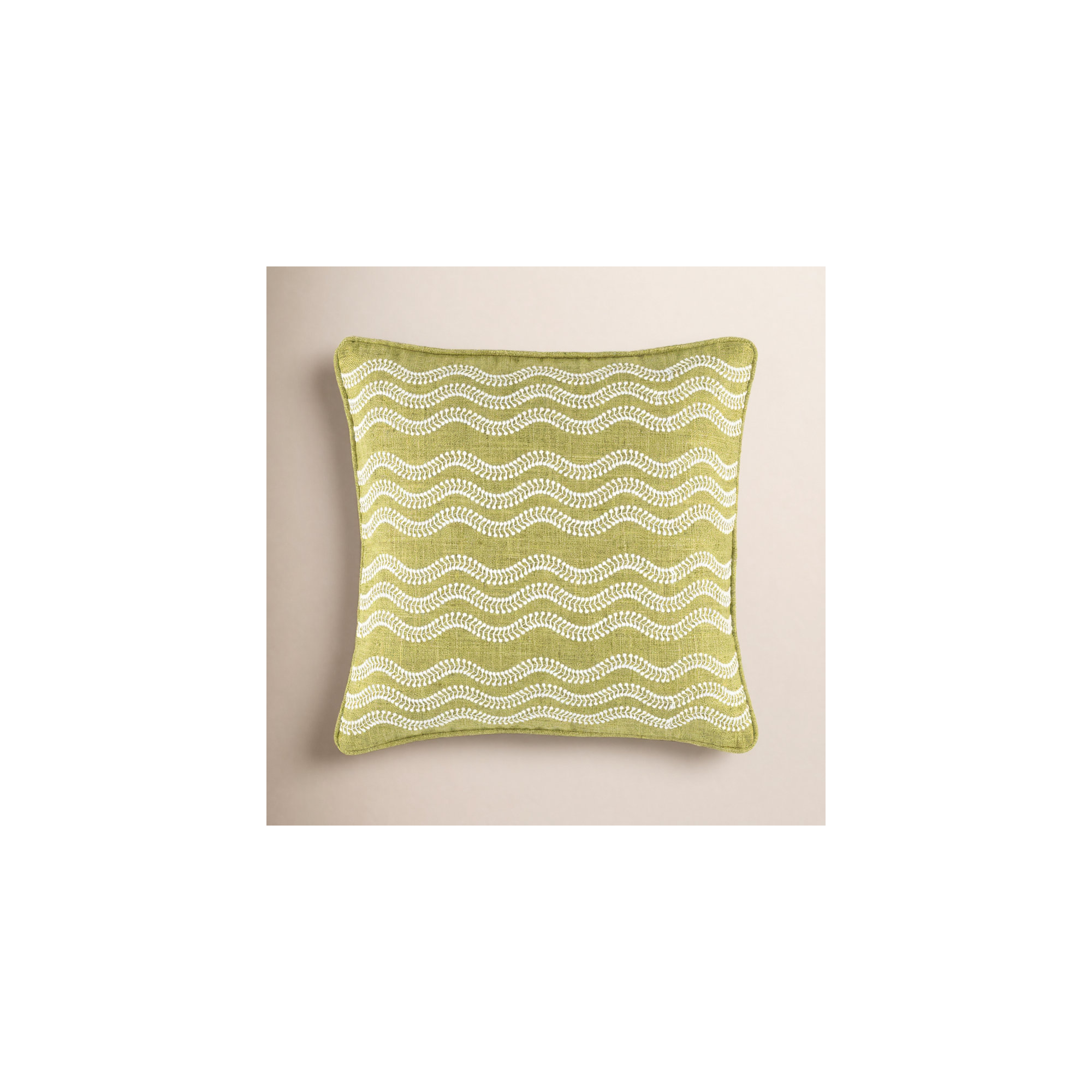 Scout Embroidered Indoor/Outdoor Pillow Cover, Green