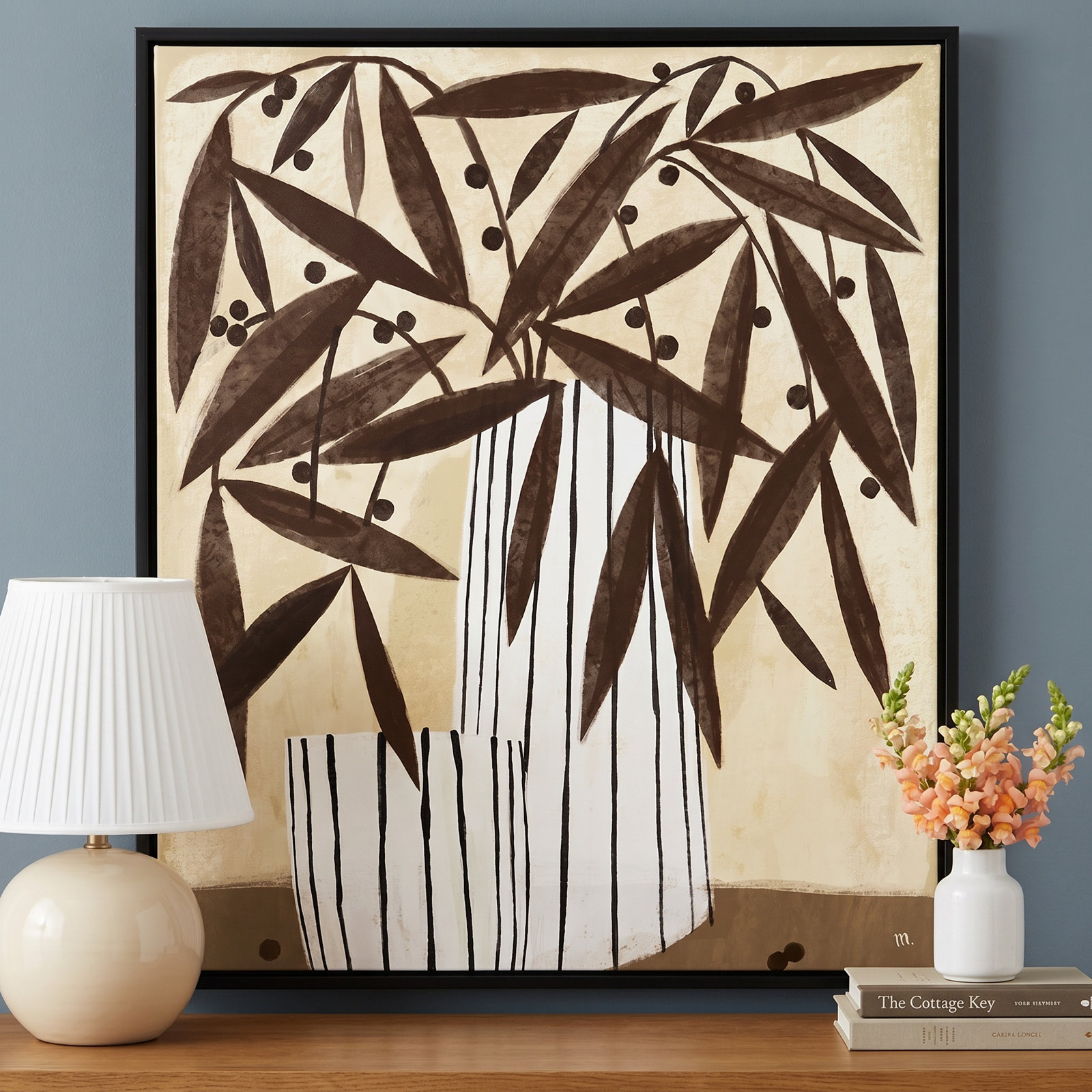 Dry Flowers by StudioM, Black, 38" H x 30" W x 1.25" D