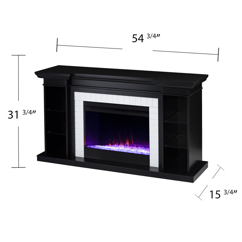 Shilpa Color Changing Fireplace with Bookcase