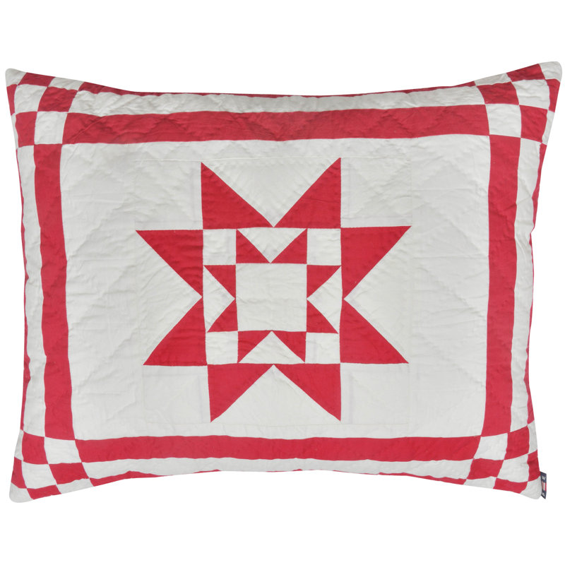Delucia Geometric Rectangular Cushion, Red/Ecru
