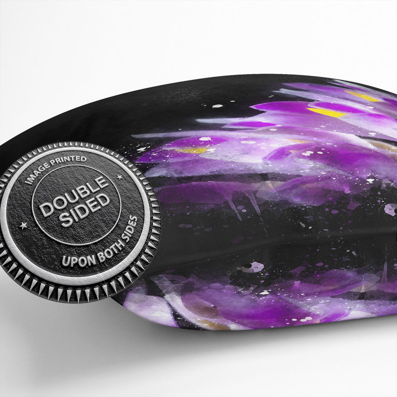 Wild Orchid Flowers Paint Splash Cushion with Filling, 40cm H x 40cm W x 15cm D